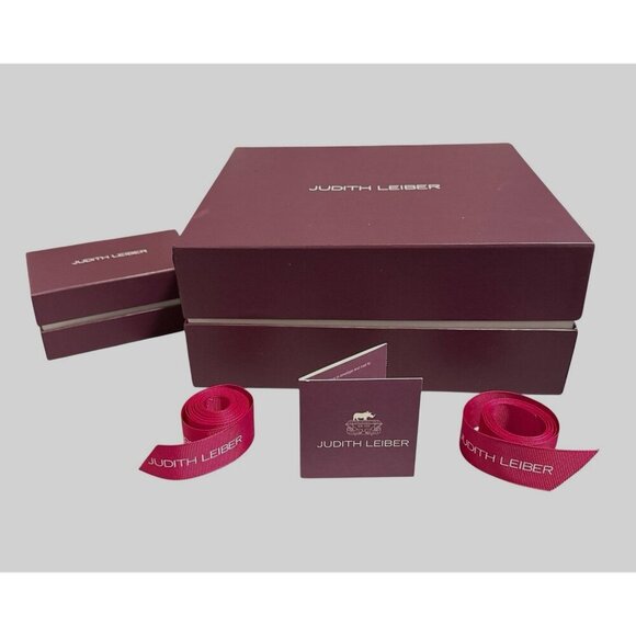 Judith Leiber Empty Gift Boxes Lids Card Ribbons Designer Storage Purple - Picture 11 of 11